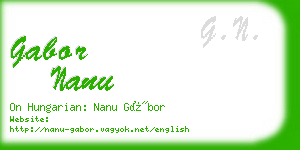 gabor nanu business card